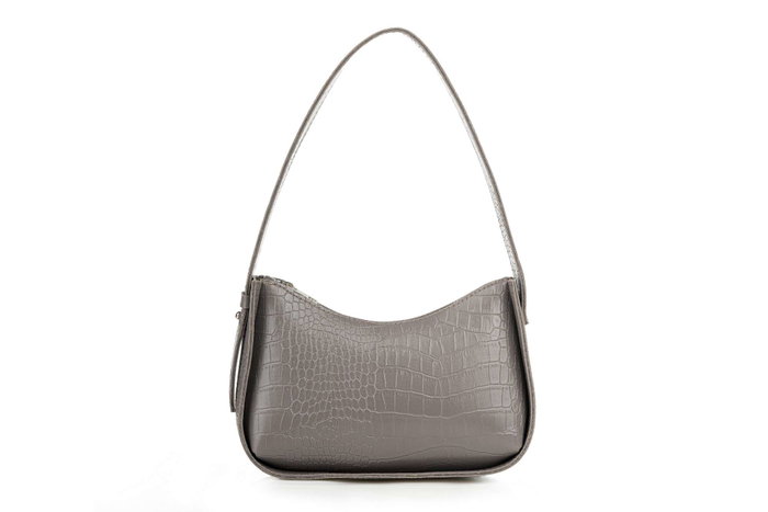 Lucky Bees Bolso de Hombro 1296 Croco Grey Cuero de Polivinilo Gris 23x7x15 cm